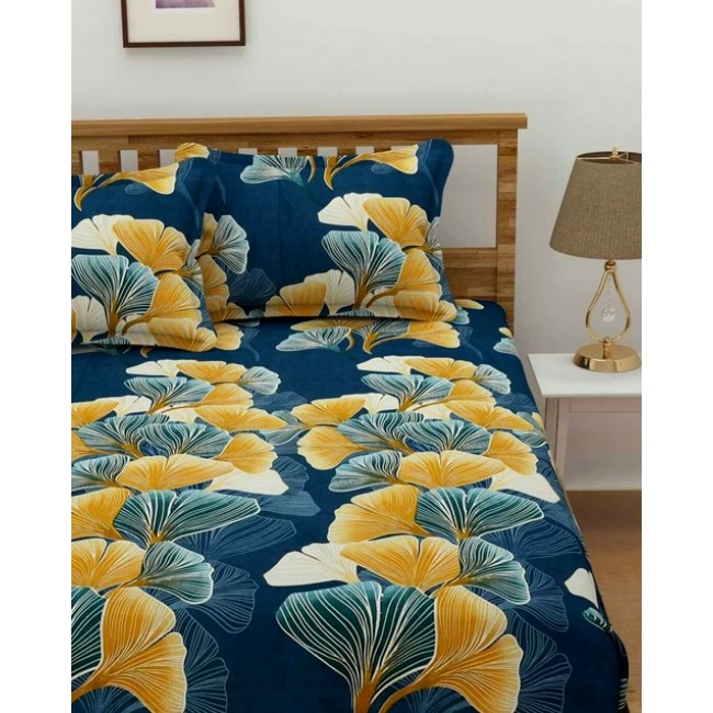 Sale Active Premium Glace Cotton Floral Double Bed Bedsheet with Pillow Covers Sale Active Premium Glace Cotton Floral Double Bed Bedsheet with Pillow Covers